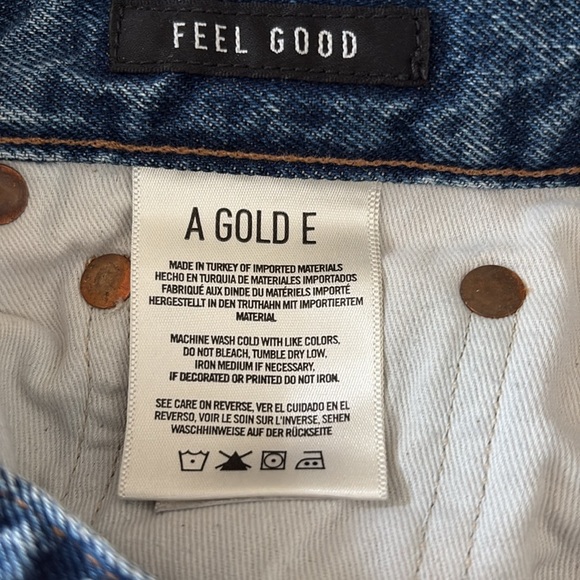 AGOLDE | FEEL GOOD High Rise Button Fly Medium Wash 100% Cotton Jeans - Picture 9 of 11